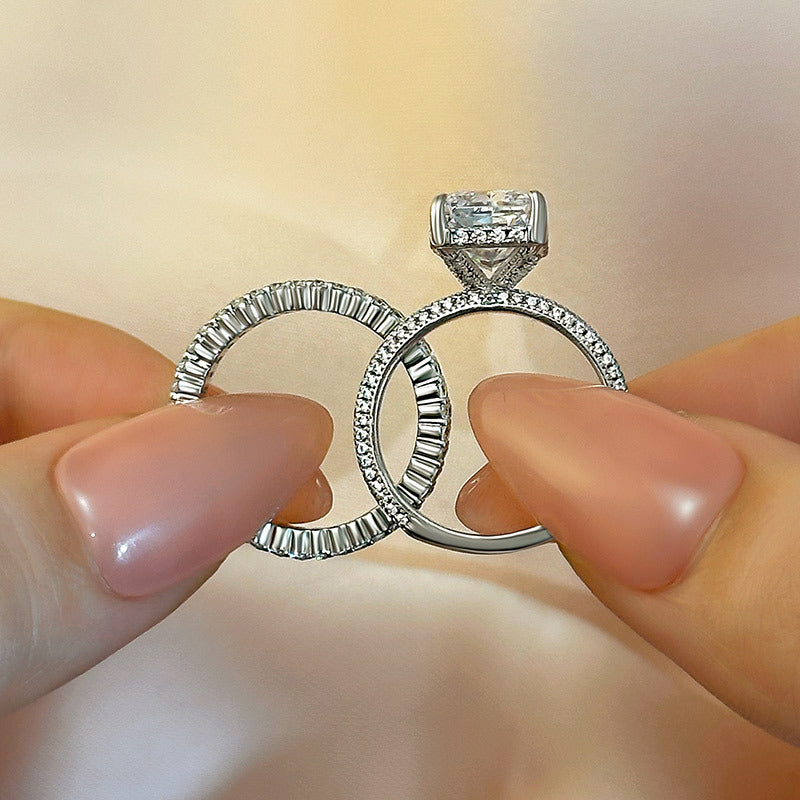 Längliches Ringset mit Radiantschliff