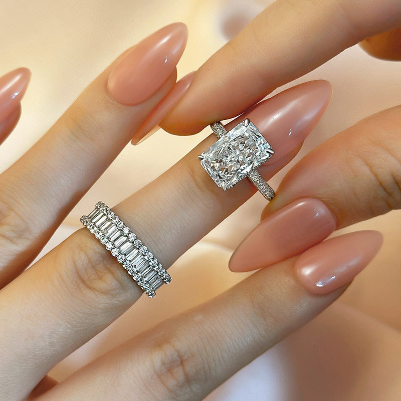 Längliches Ringset mit Radiantschliff