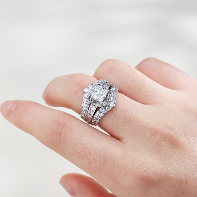 Quadratischer Fünf-in-Eins-Ring für Frauen – Perfektes Geschenk für Freundin oder Ehefrau