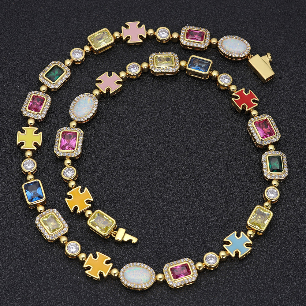 Goldene Sonnenwende-Edelstein-Halskette (Unisex)