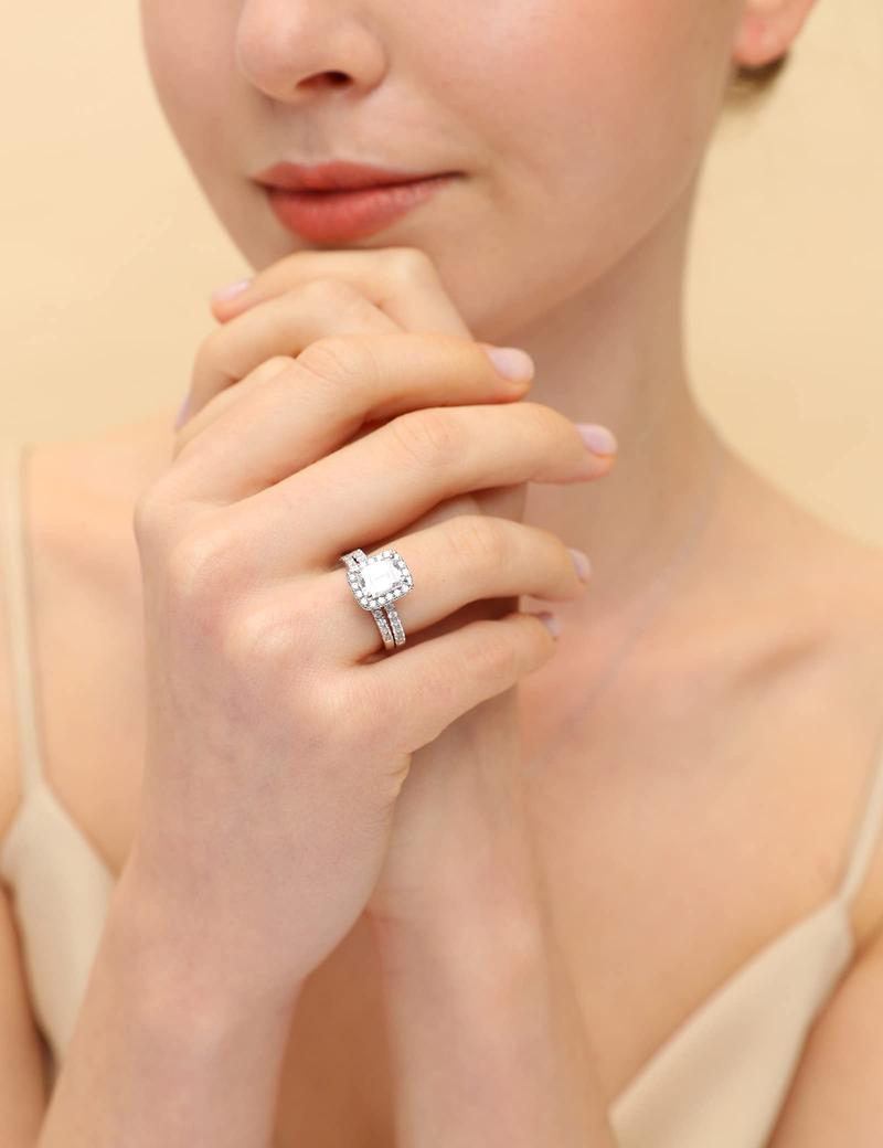 2CT Brautring-Set Verlobungsringe