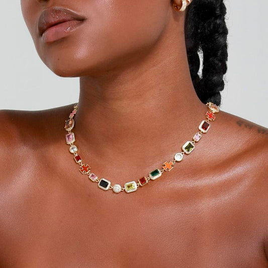 Goldene Sonnenwende-Edelsteinkette (Unisex)