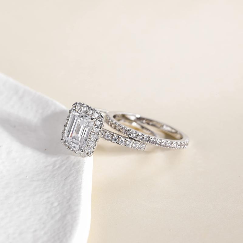 2CT Brautring-Set Verlobungsringe