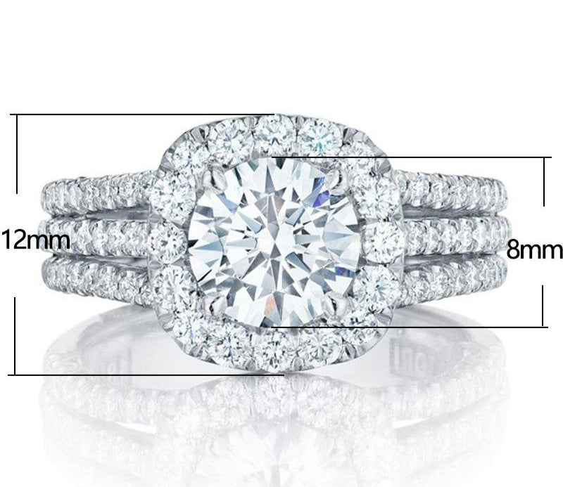 Luxuriöser Pavé-Ring aus 925er Sterlingsilber mit dreireihigem Design