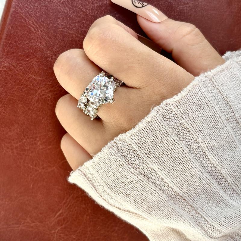 zweiteiliges neues Herz-Ring-Set