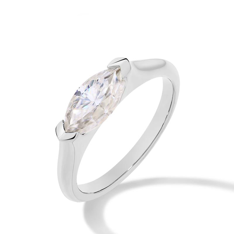 1 Karat Marquise-förmiger synthetischer Moissanitring