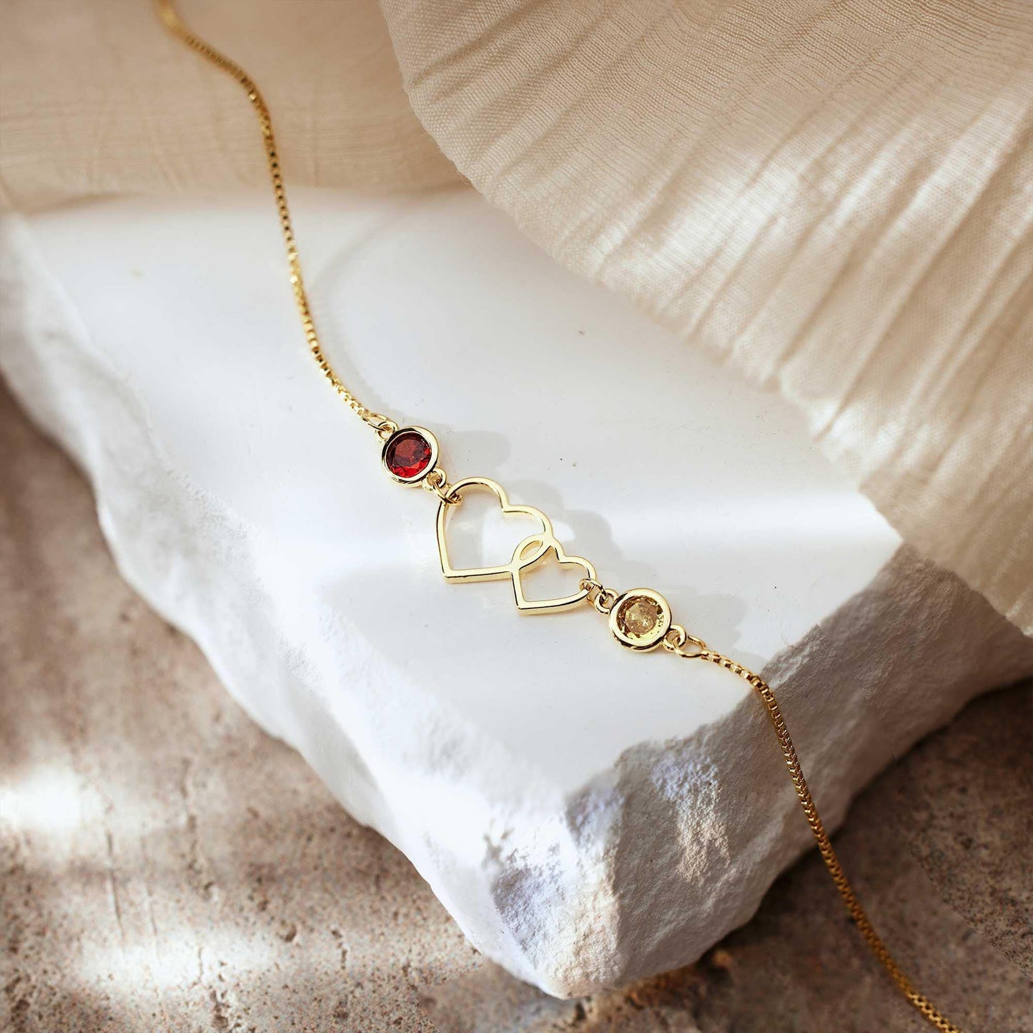 Herz-Geburtsstein-Armband